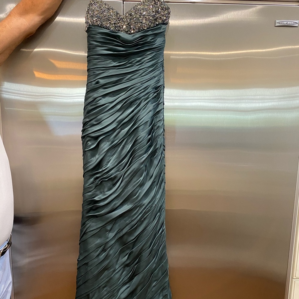 Paloma designer formal forest green dress